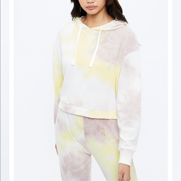 🔥Sale $48🔥Hoodie & Jogger-Lemon Tie Dye Set SZ L - Picture 5 of 9